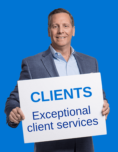 Approachable Advisor Holding Clients Sign