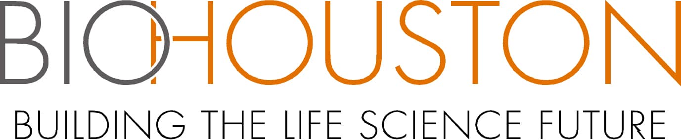 BioHouston logo, "Bio" in grey and "Houston" in orange, with tagline "building the life science future"; image used for blog post about WISE Luncheon event