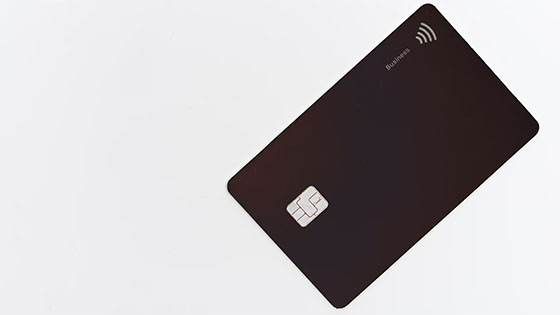a black credit card with a chip; image used for blog post about not-for-profits credit card use policy