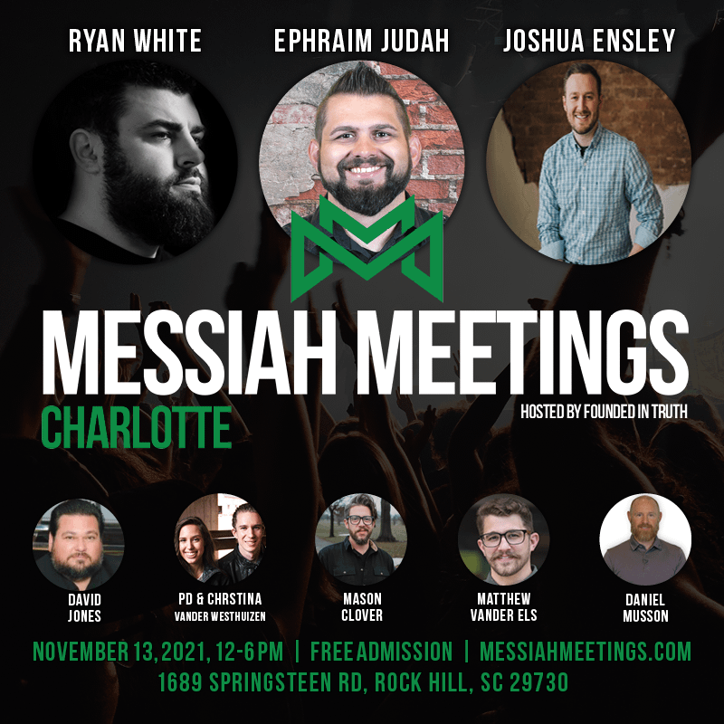 graphic for messianic conference called messiah meetings taking place in charlotte nc