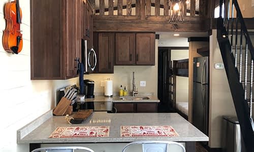 tiny kitchen in a tiny house for rent in nashville tn