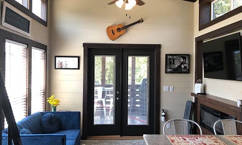 lounge space in a tiny house in nashville