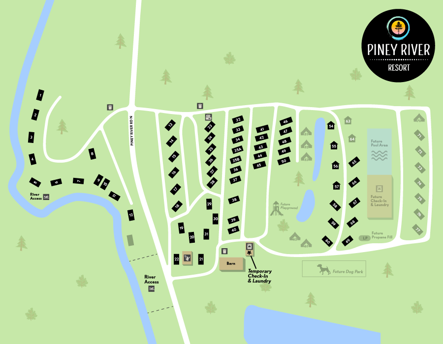 Piney River Resort RV Sites map