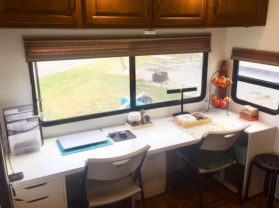 14 Creative RV Office And Workspace Ideas Fulltime Families   877FCE9F 299A 4B4F ACE9 33E1EF79934D 