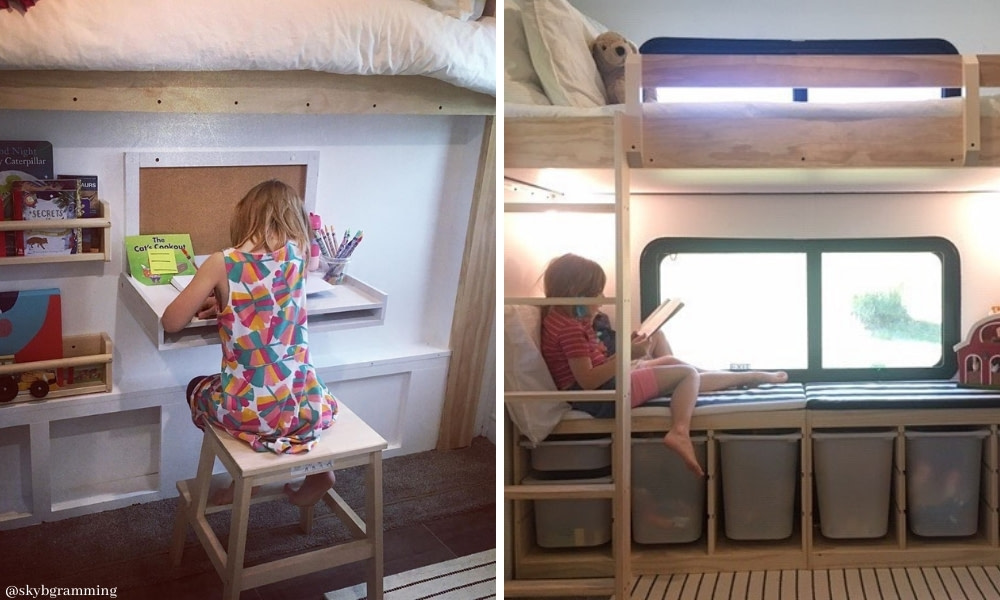 Creating Rv Sleeping Spaces For Kids, Bunk Bedroom Travel Trailer