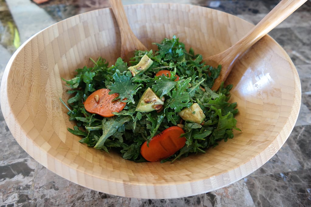 Kale and Persimmon Salad - healthy thanksgiving recipes