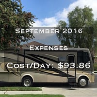 Full Time RVing Costs: Motorhome Edition - September 2016
