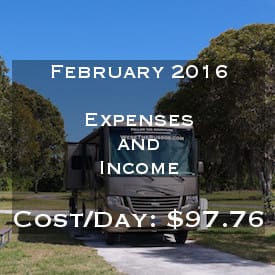 Full Time RVing Costs: Motorhome Edition - February 2016