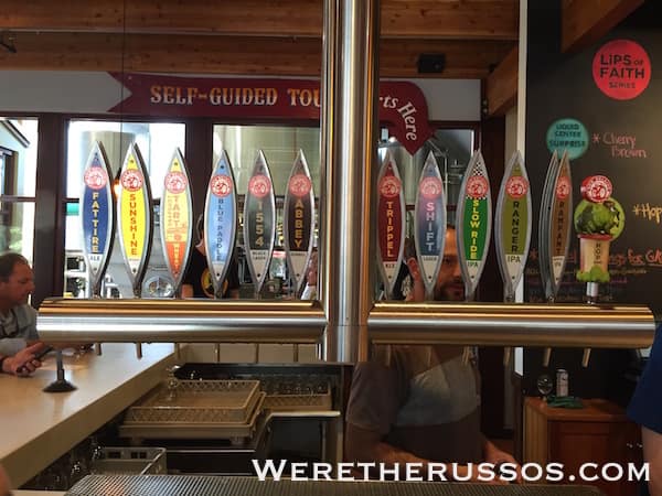 New Belgium Fort Collins beers on tap