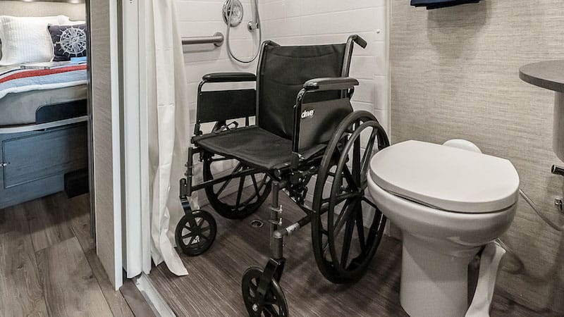 Winnebago Inspire Wheelchair accessible RV shower