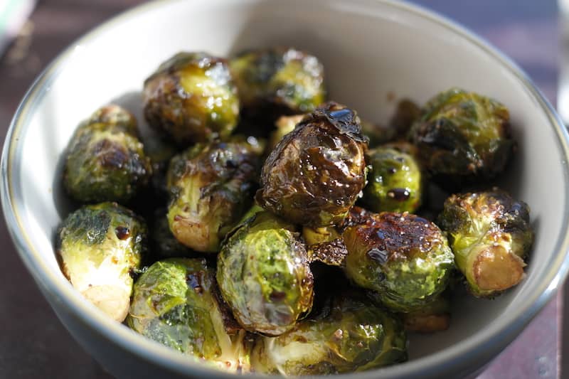 Roasted Brussels Sprouts with Balsamic - healthy thanksgiving recipes