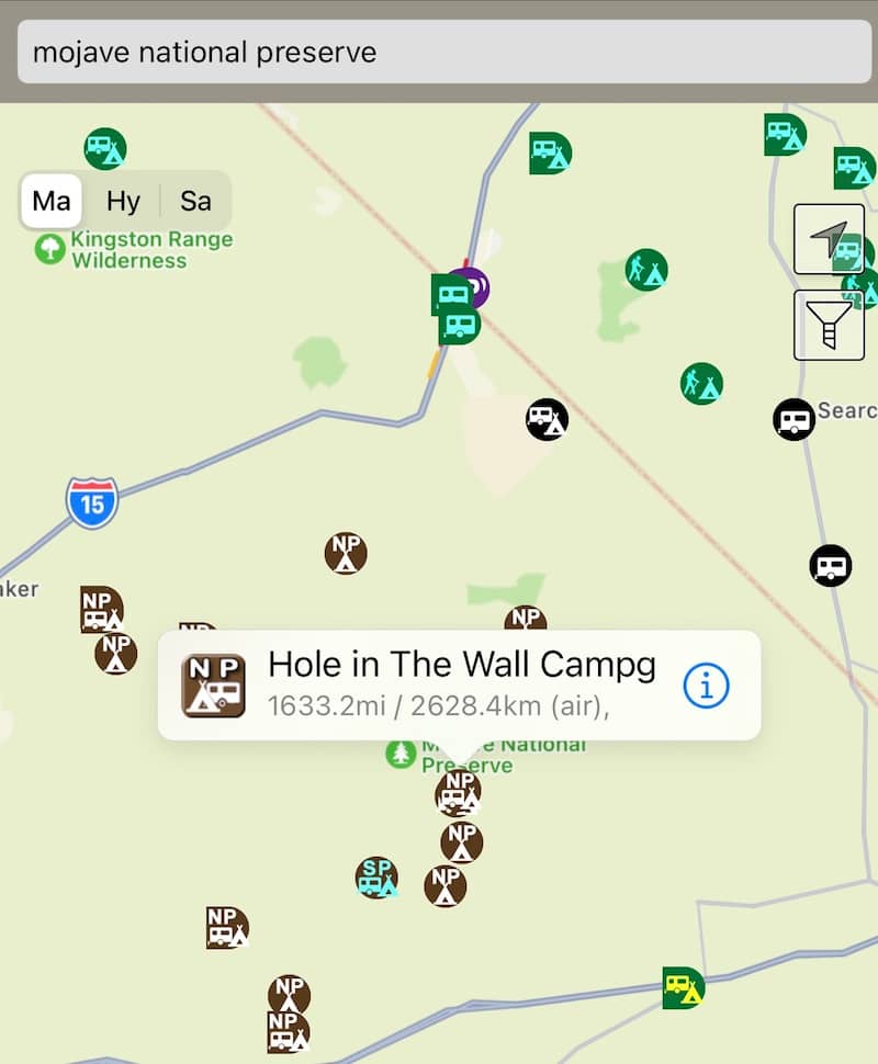Mojave National Preserve camping