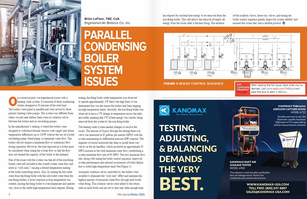 Parallel Condensing Boiler System Issues