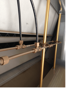 Parts of airflow sensing ports installed above the air path into the RTU