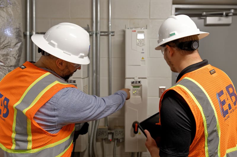 EAB commissioning professionals doing on site systems check