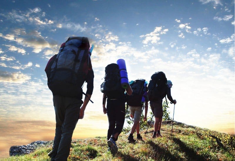 group of people hiking