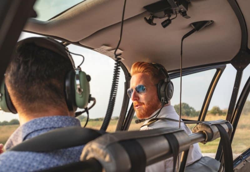 pilot talking to passenger
