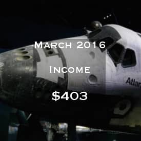 March 2016 Income Report