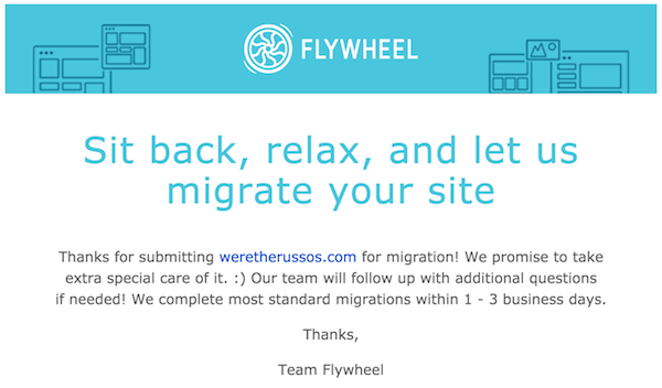 Flywheel free site migration