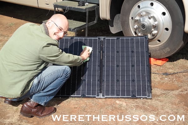 Renogy Portable Solar Panel - wiping