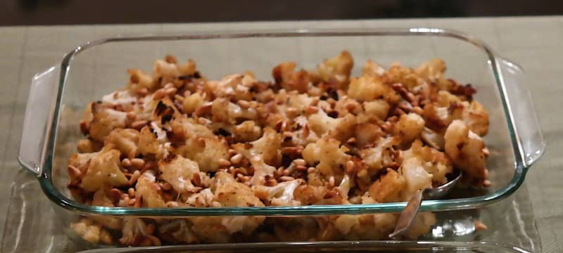 Roasted cauliflower - healthy thanksgiving sides