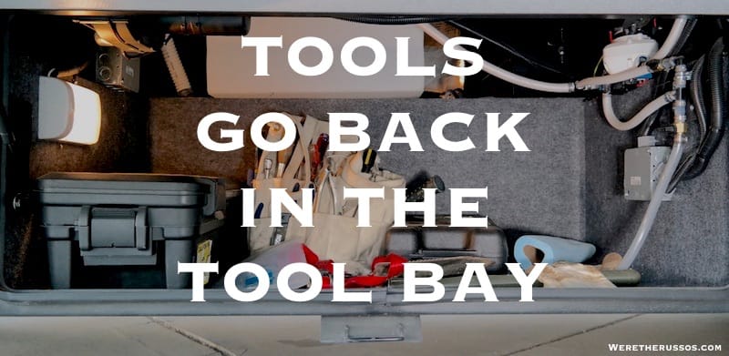 Tools go back in the tool bay