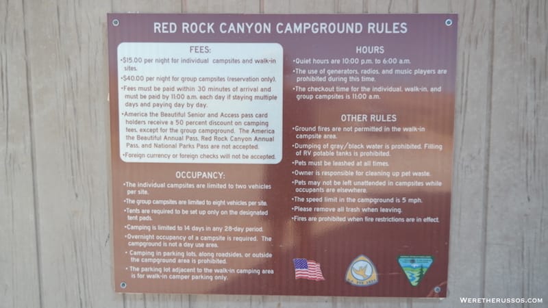Red Rock Campground Rules