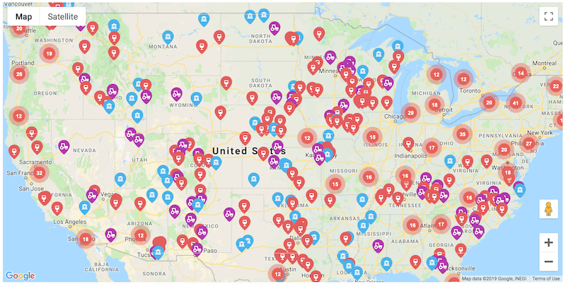 Harvest Hosts Map 