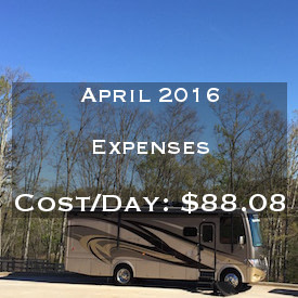 Full Time RVing Costs: Motorhome Edition - April 2016