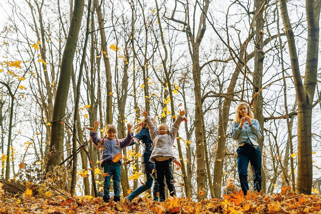 Kids hiking