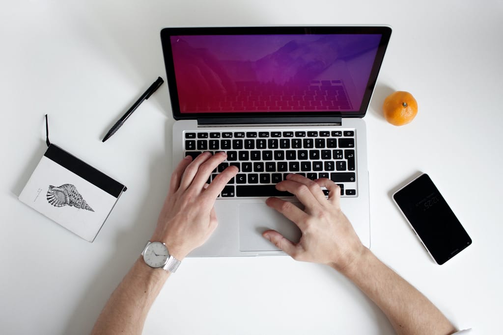 Person working on laptop