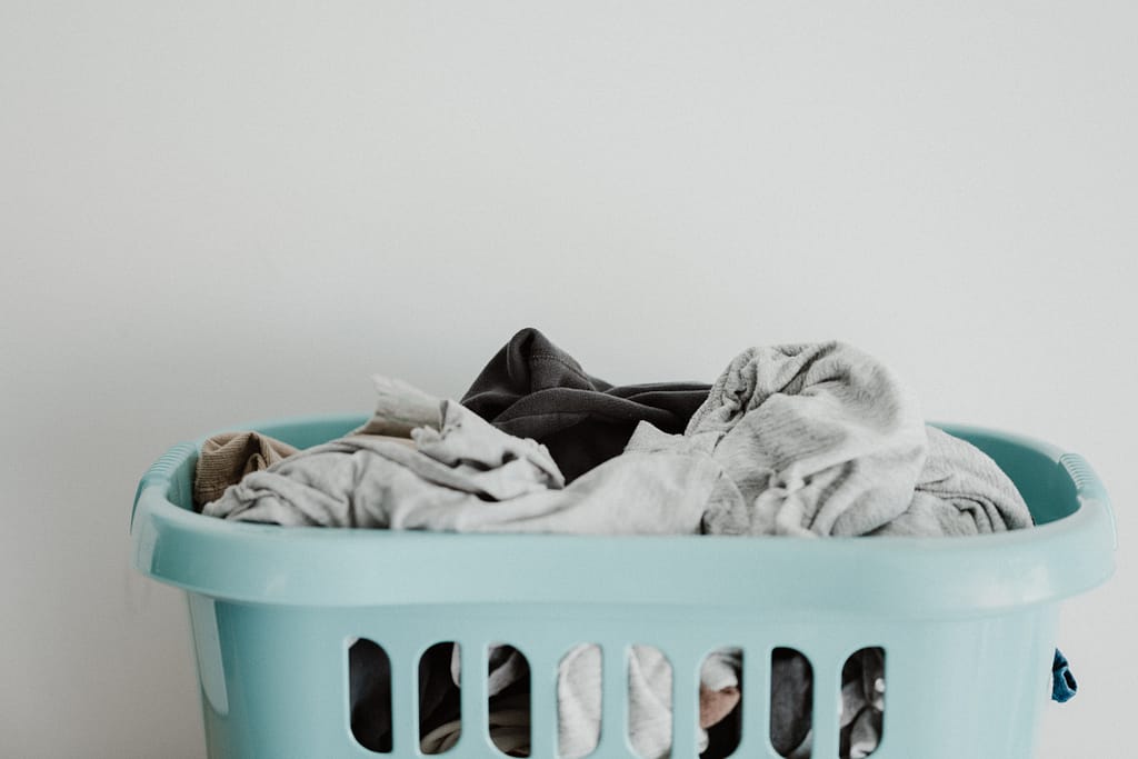 Basket full of RV laundry
