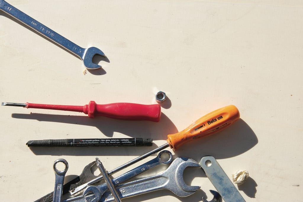 Tools laying on a floor