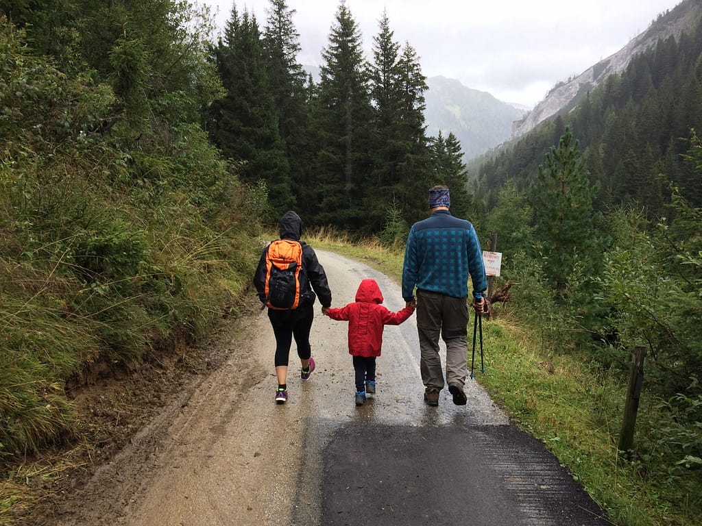 Family hiking