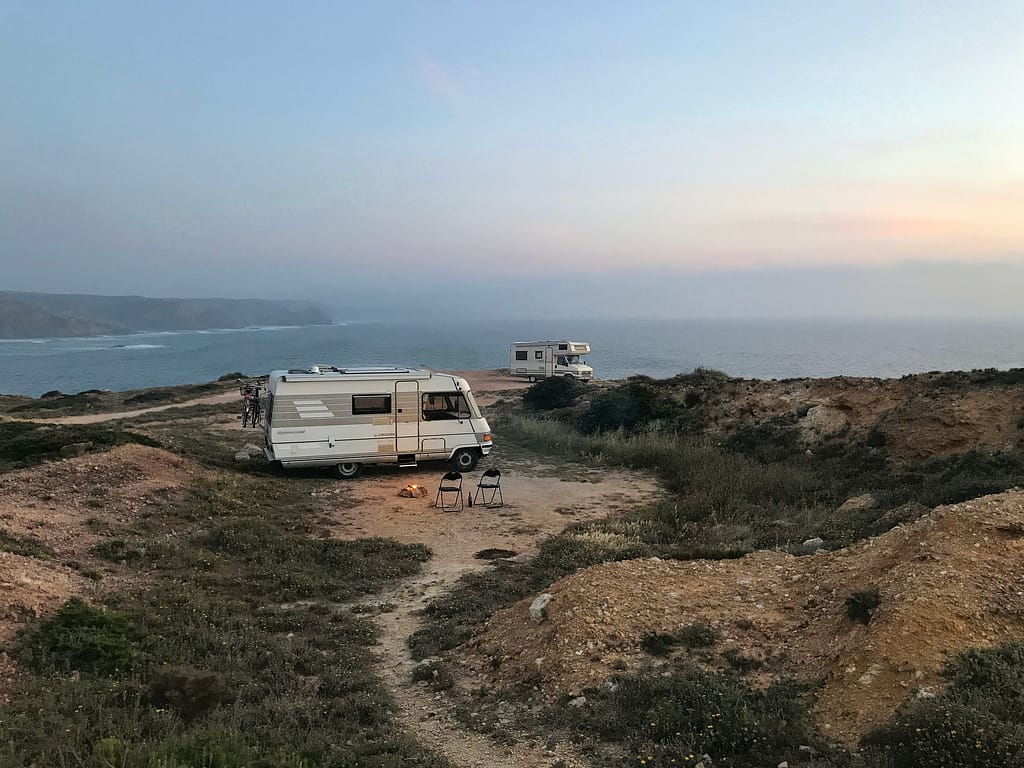 RV parked on the beach
