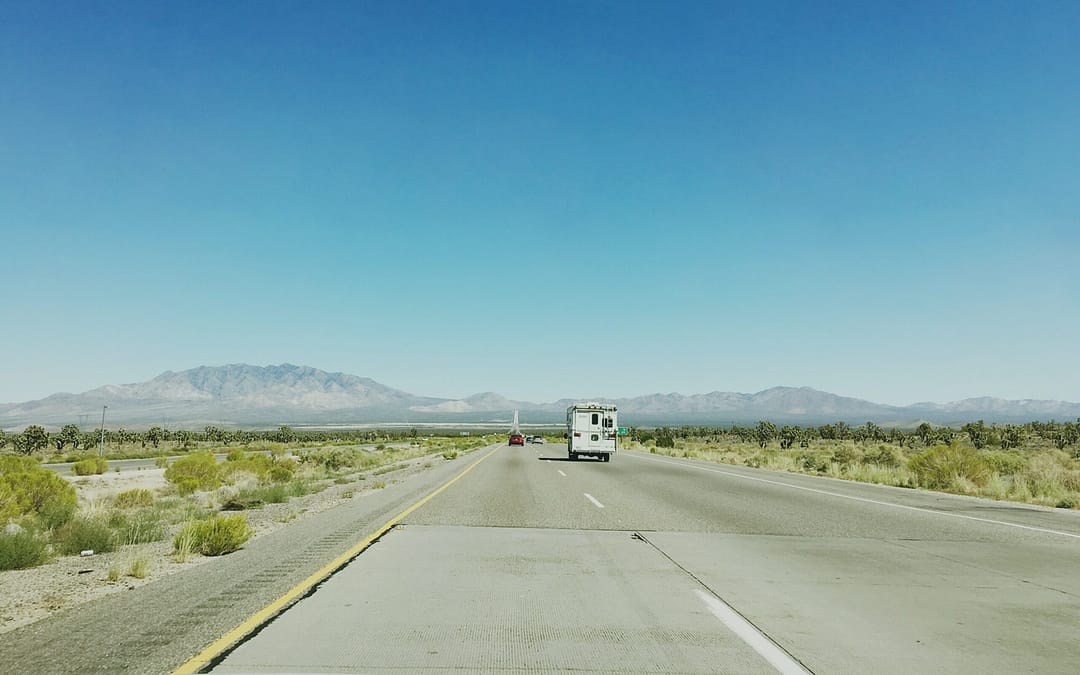 Driving RV down the road