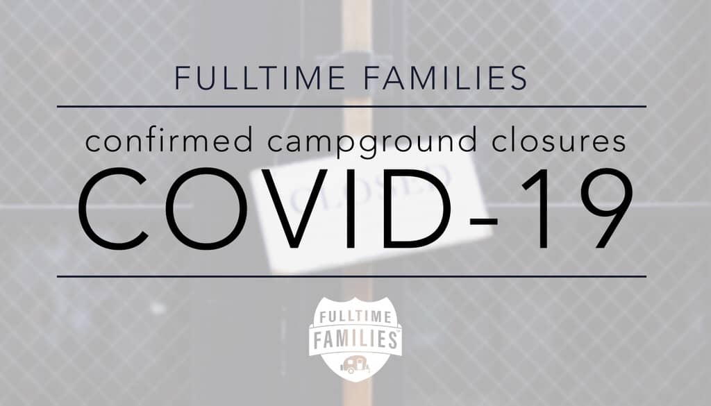 Covid-19 Campground Closures