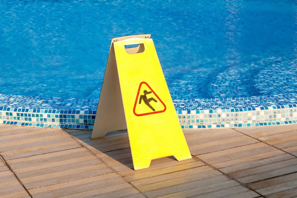 slippery floor sign