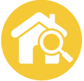 home and magnifying glass icon