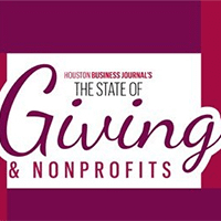 A logo graphic for the Houston Business Journal's State of Giving & Nonprofits panel event