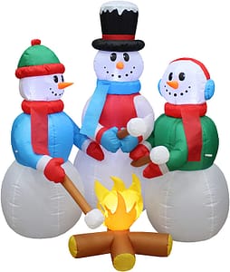Snowmen roasting marshmallows inflatable