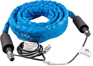Heated fresh water hose for winter RVing