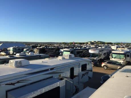 Rooftop View of dry camping at Albuquerque Balloon Fiesta