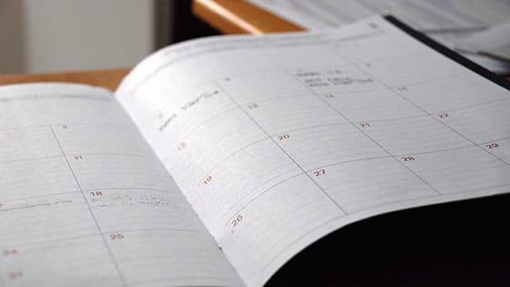 picture of a calendar for deadlines