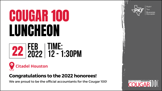 Promotional graphic for Cougar 100 Luncheon 2022