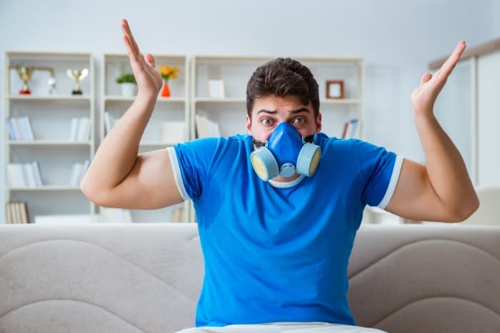 Man Sweating Excessively Smelling Bad at Home