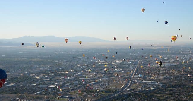 Balloons fly at the Albuquerque Ballon Fiesta