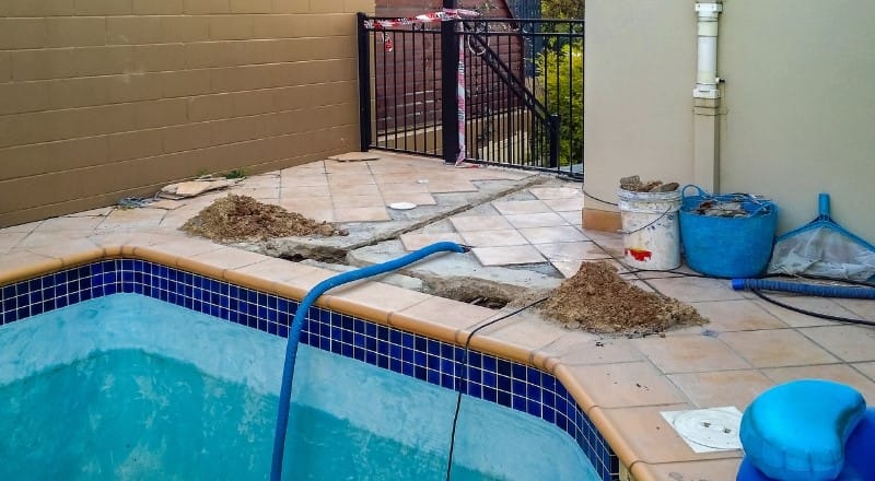 swimming pool under repair and construction