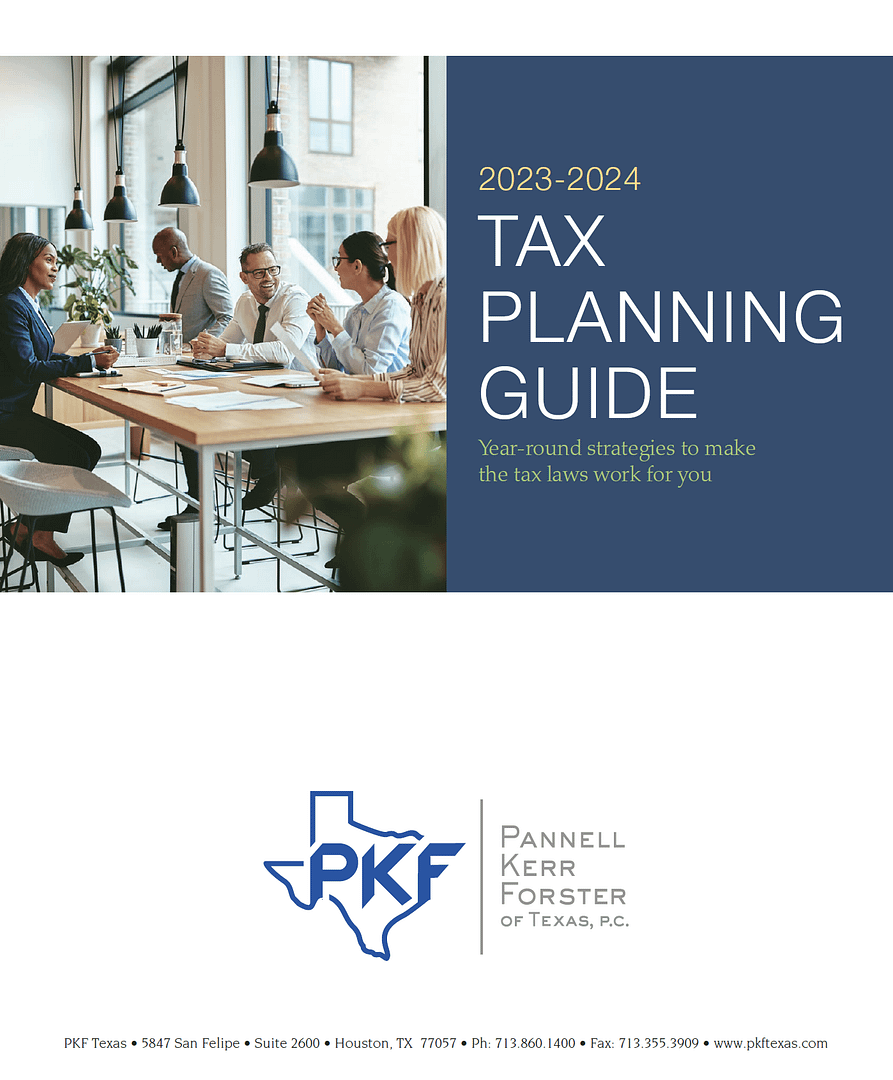 2023 2024 Executive Tax Planning Guide PKF Texas