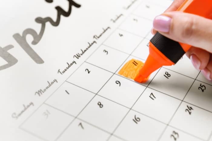 highlighting calendar schedule